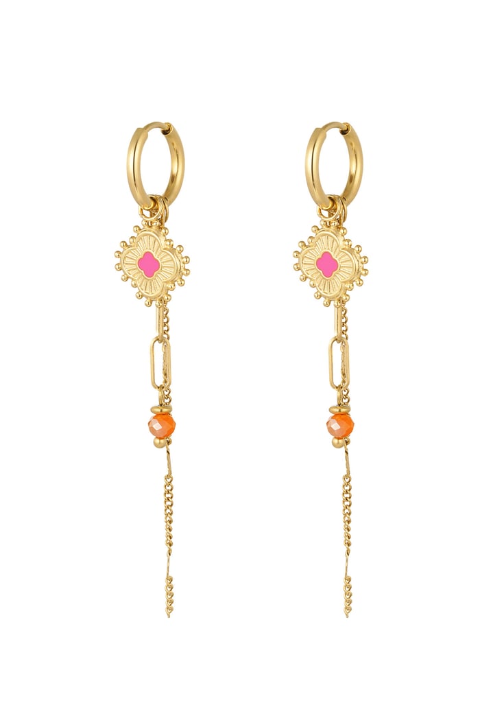 Earrings graceful party - Gold color/pink 