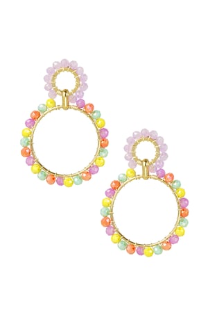 Earrings beaded party - yellow/purple h5 