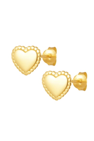 Orecchini a bottone doppio cuore - argento 925 h5 