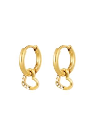 Earrings small heart - Gold color h5 