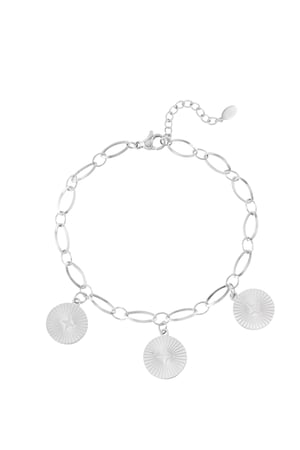 Bracciali con catena a 3 monete in acciaio inossidabile - Colore argento h5 