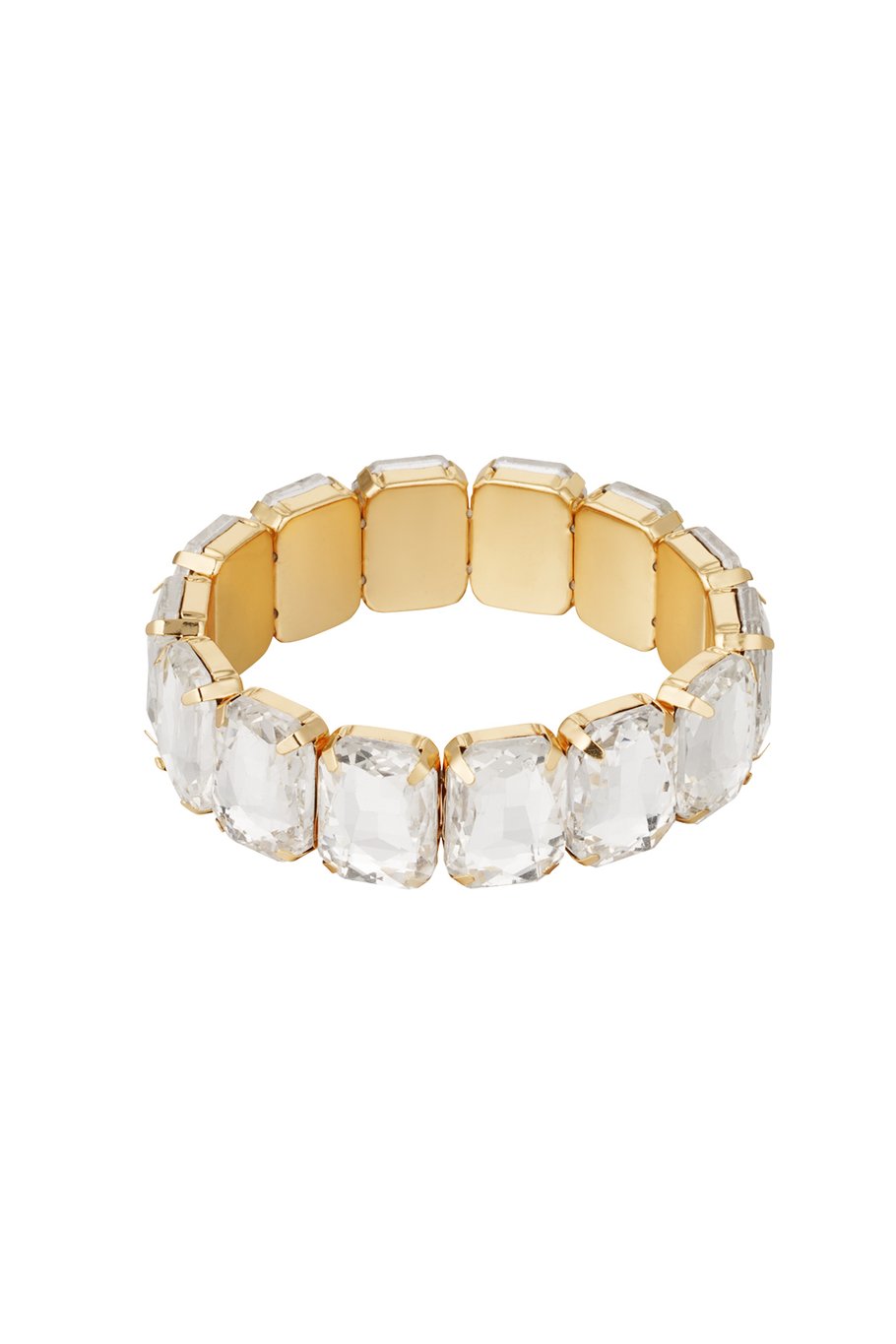Sklavenarmband große Steine - Goldfarbe/Weiß