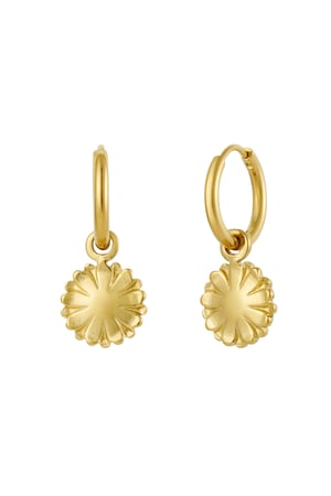 Earrings happy flower - Gold color h5 