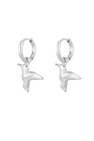 Charm earrings bird - Silver Color color h5 