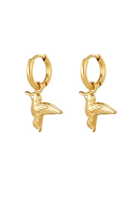 Charm earrings bird - Gold color