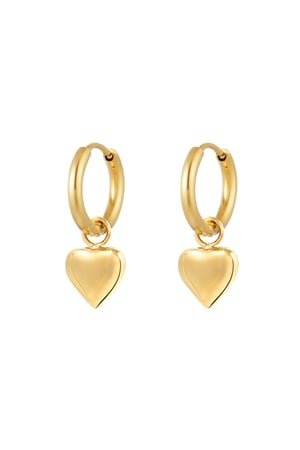 Earrings basic heart - Gold color h5 