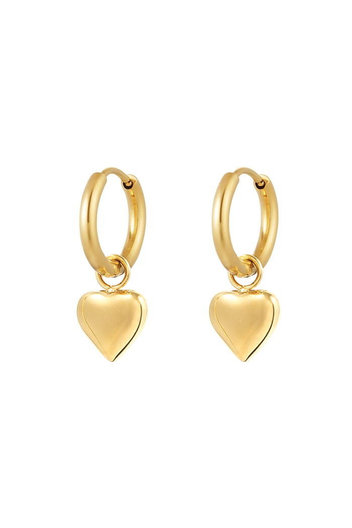 Earrings basic heart - Gold color 