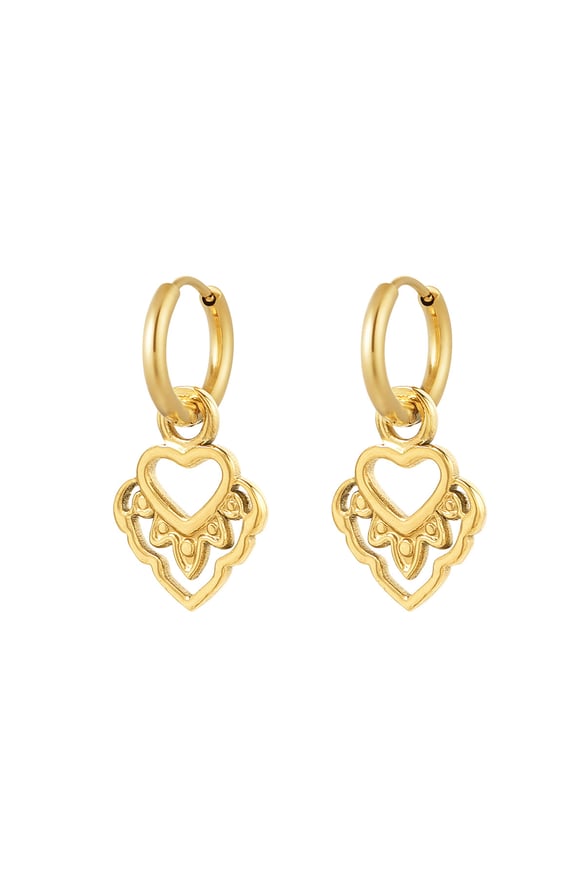 pendientes corazón con detalles