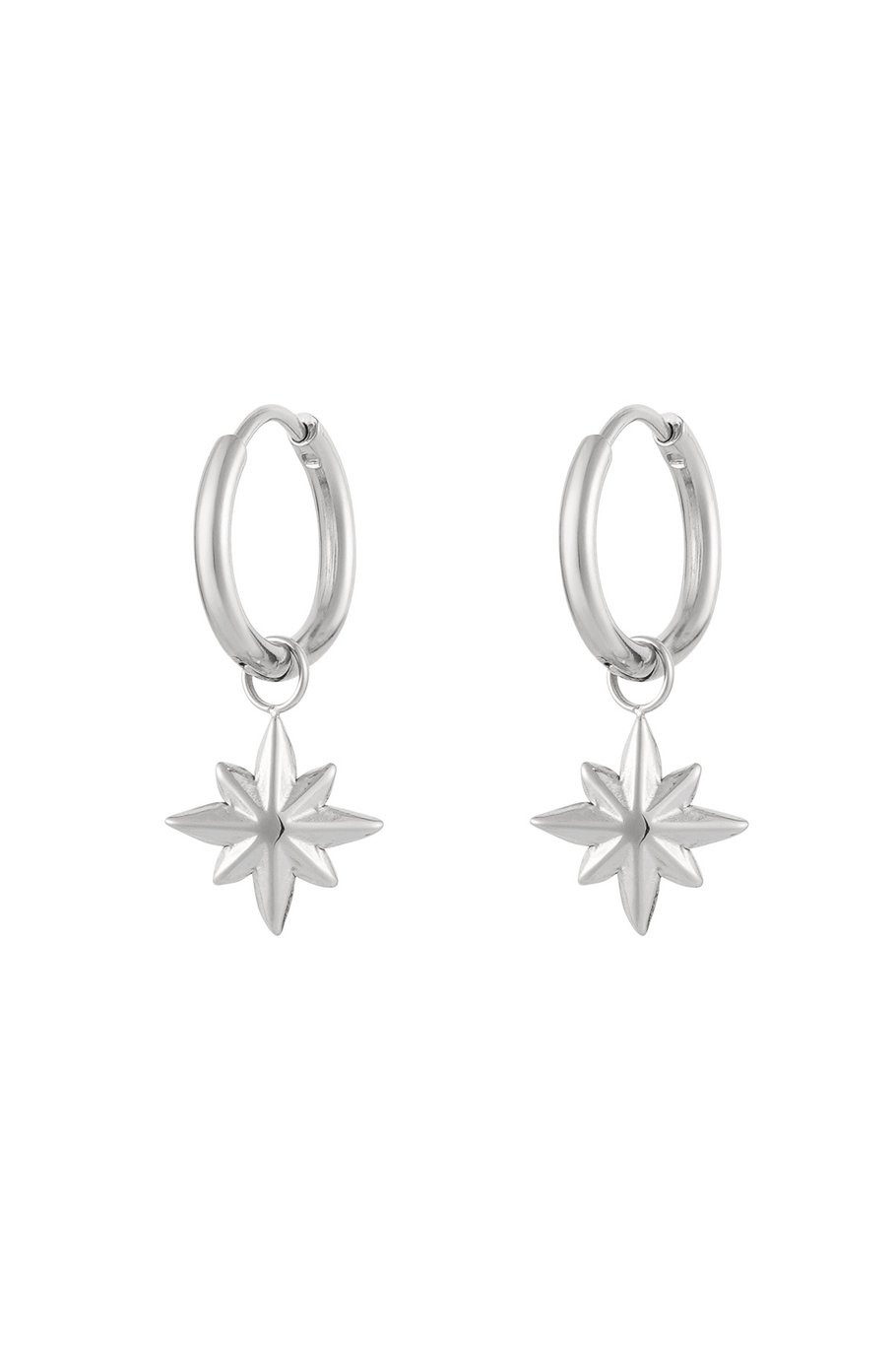 Earrings star charm - Silver Color color