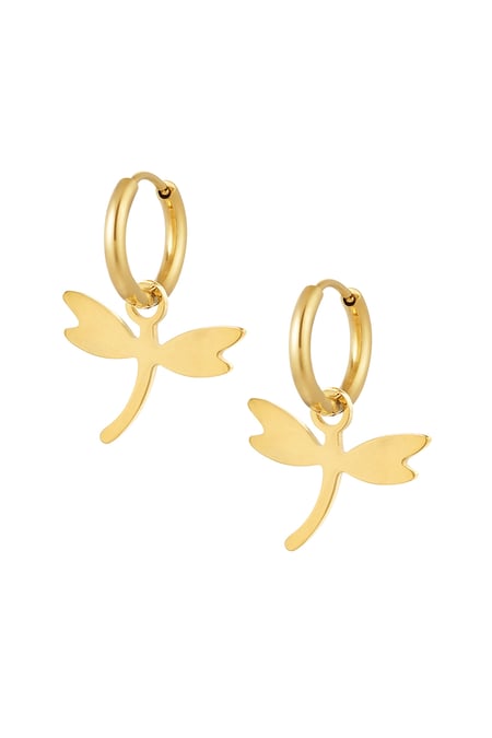 Earrings dragonfly - Gold color 2