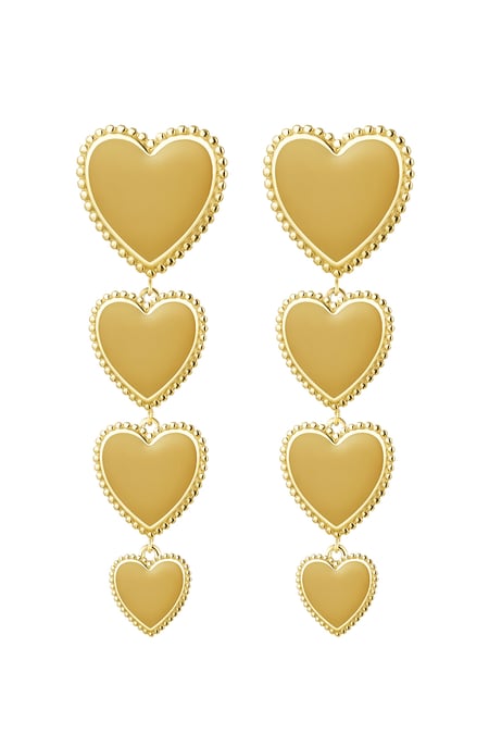 Boucles d'oreilles 4 coeurs de suite - beige 2