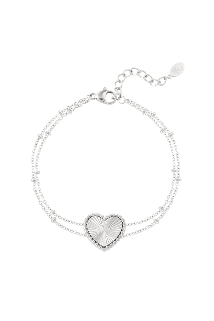 Bracelet balls with heart - Silver Color color 