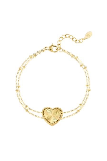 Bracelet boules avec coeur - doré