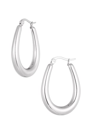 Earrings basic oval - Silver Color color h5 