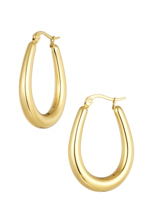 Earrings basic oval - Gold color h5 