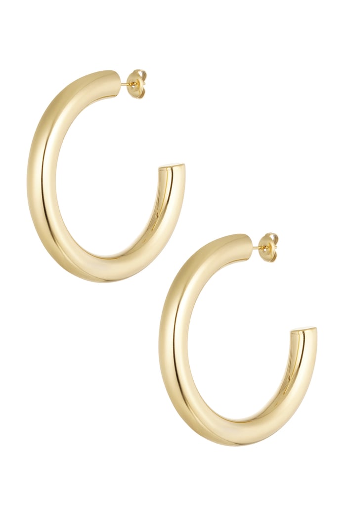 Earrings basic round - Gold color 