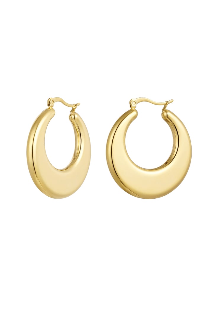 Earrings round classy must-have - Gold color 