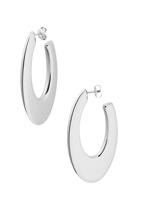 Earrings large circle - Silver Color color