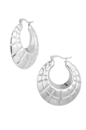 Earrings statement hoops cut out - Silver Color color h5 