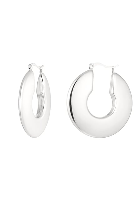 Earrings mega circle - Silver Color color