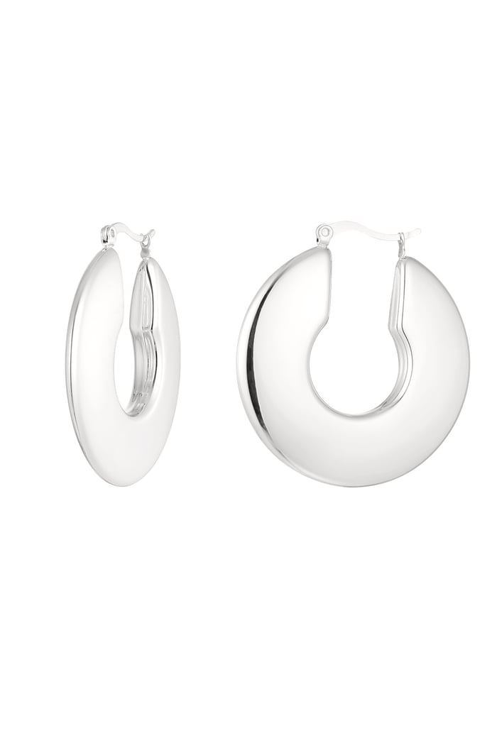 Earrings mega circle - Silver Color color 