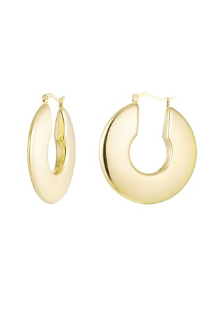 Earrings mega circle - Gold color h5 