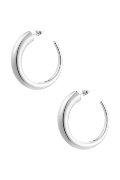 Earrings round matte - Silver Color color h5 