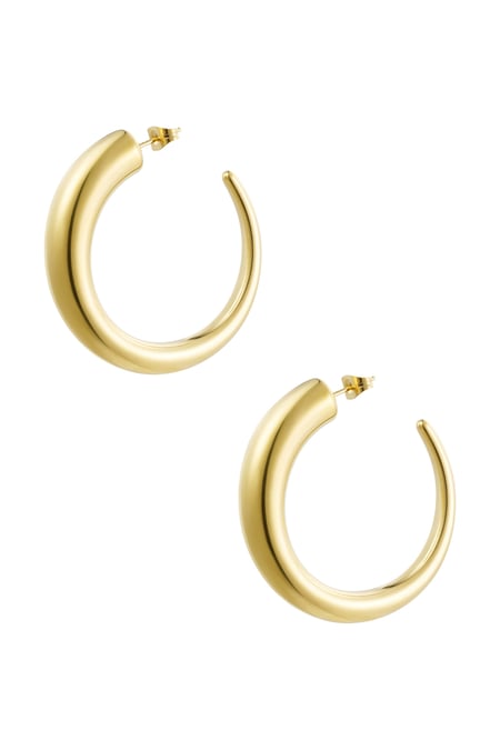 Earrings round matte - Gold color