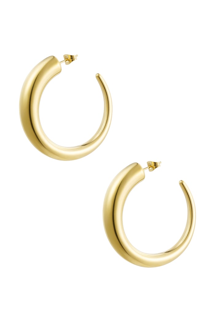 Earrings round matte - Gold color 