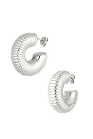 Earrings aesthetic half moon - Silver Color color h5 