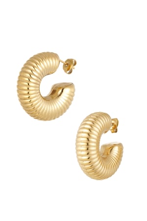 Earrings aesthetic half moon - Gold color h5 