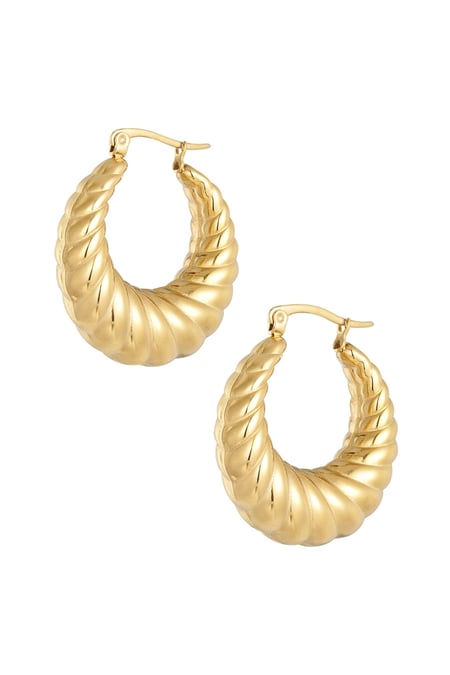 Earrings classy with a twist - Gold color