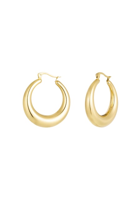 Earrings cute round - Gold color 2