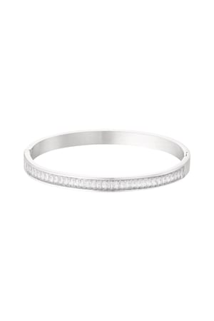 Sklavenarmband mit Steinen - Silber/Weiß h5 