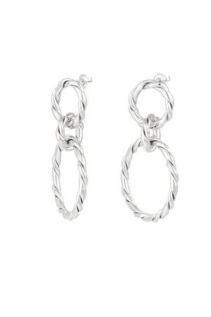 Earrings link with twist - Silver Color color h5 