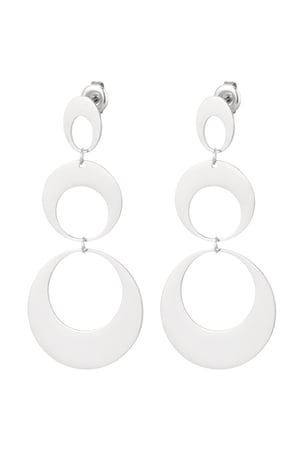 Earrings statement circles - Silver Color color h5 