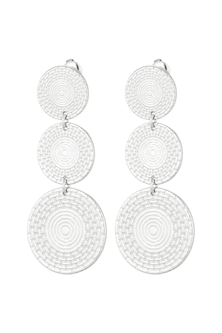 Earrings statement coins - Silver Color color 2