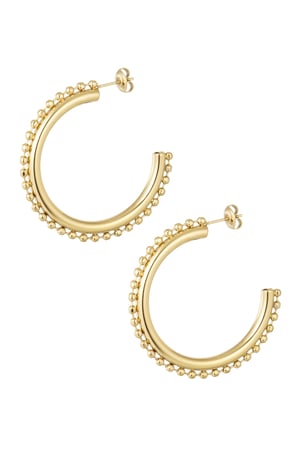 Earrings basic with balls - Gold color h5 