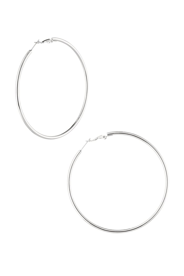 Basic hoops medium - Silver Color color 