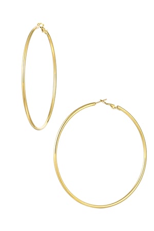 Basic narrow hoops - Gold color h5 