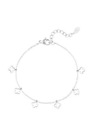 Bracelet 6 clovers - Silver Color color h5 