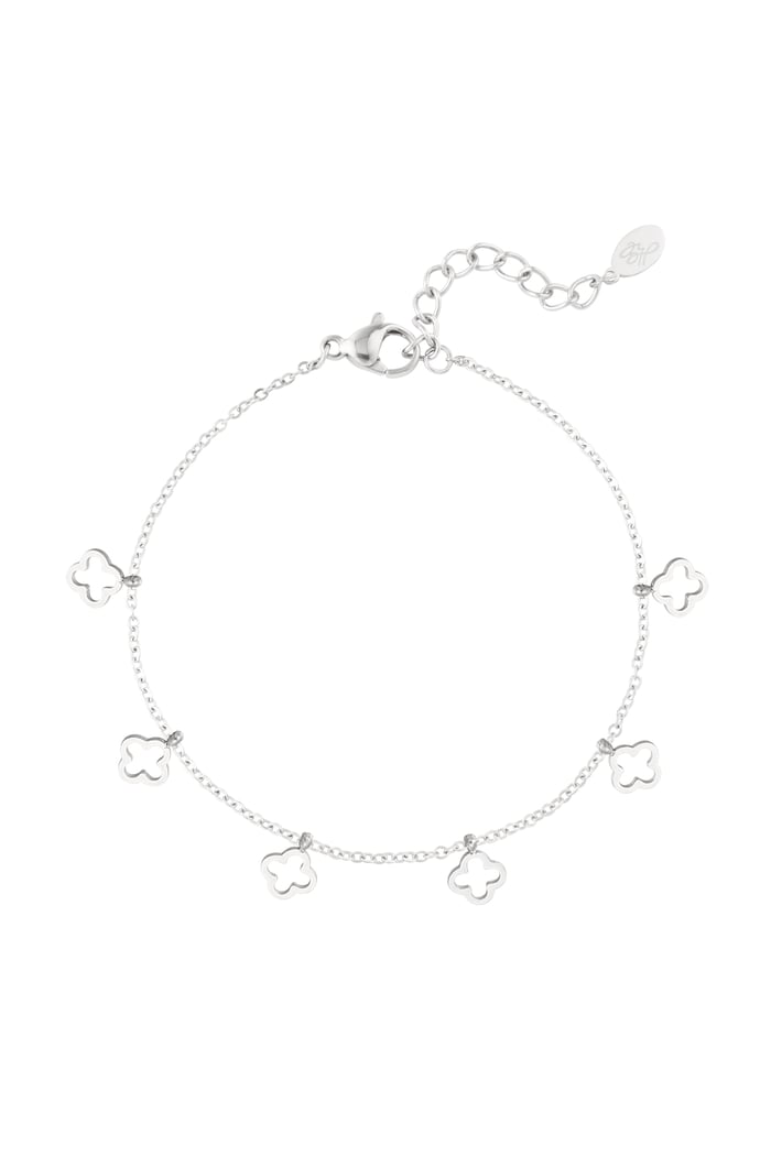 Bracelet 6 clovers - Silver Color color 