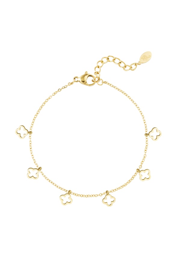 Bracelet 6 clovers - Gold color 2