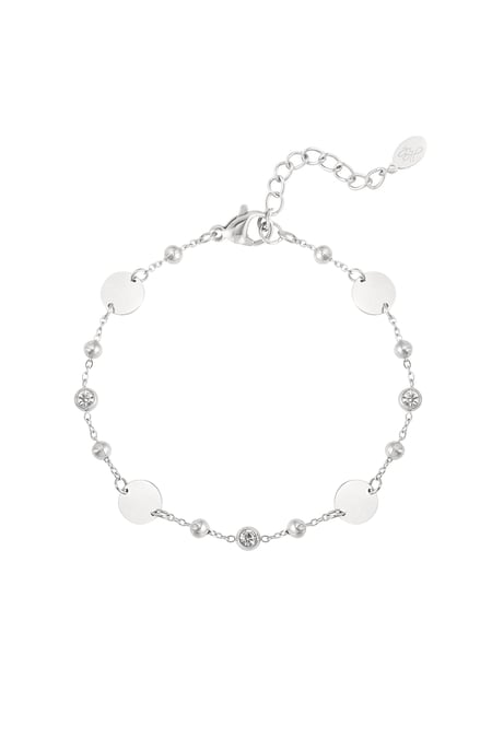 Armband ronde party met steentjes - Zilver kleur