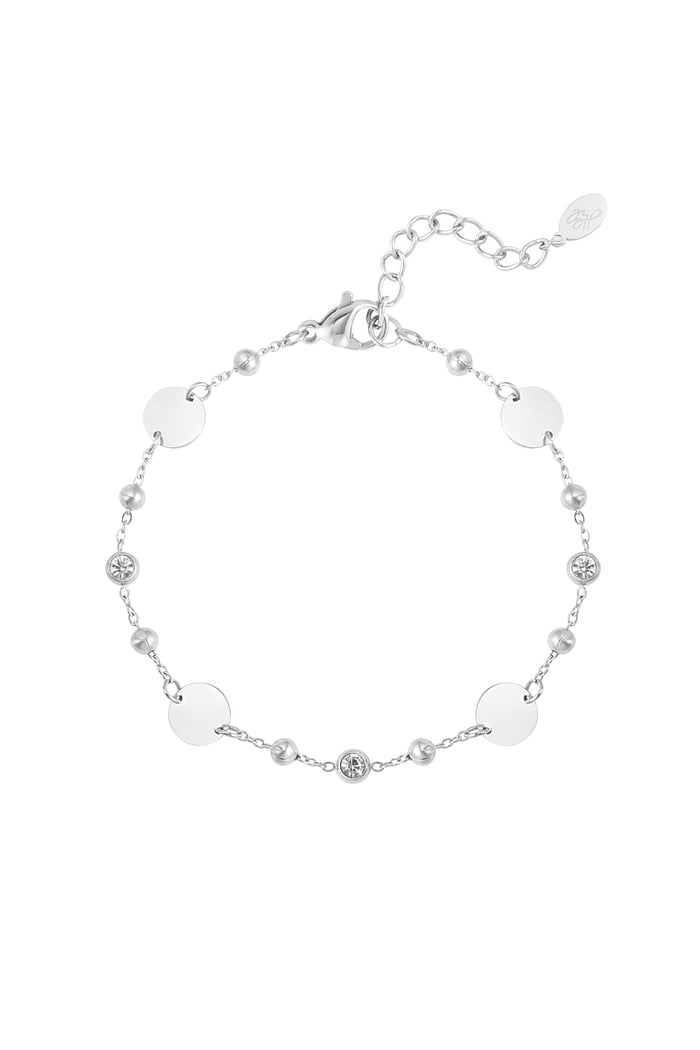 Round party bracelet with stones - Silver Color color 