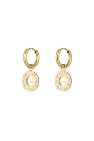 Earrings graceful G - Gold color h5 