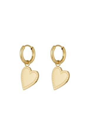 Earrings minimalist elegant heart - Gold color h5 