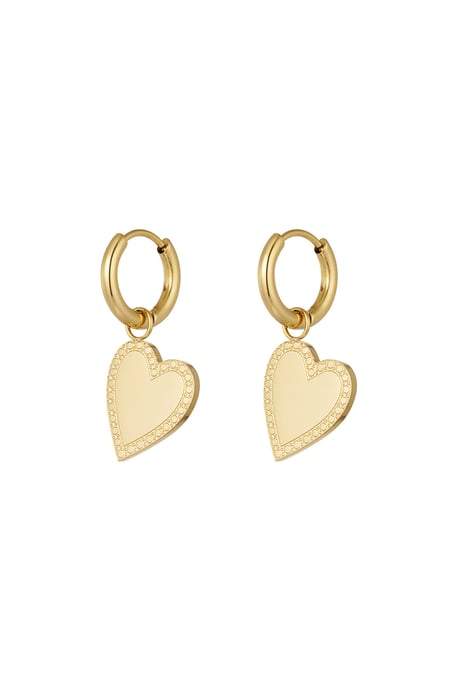 Pendientes minimalista elegante corazón - Color dorado 2