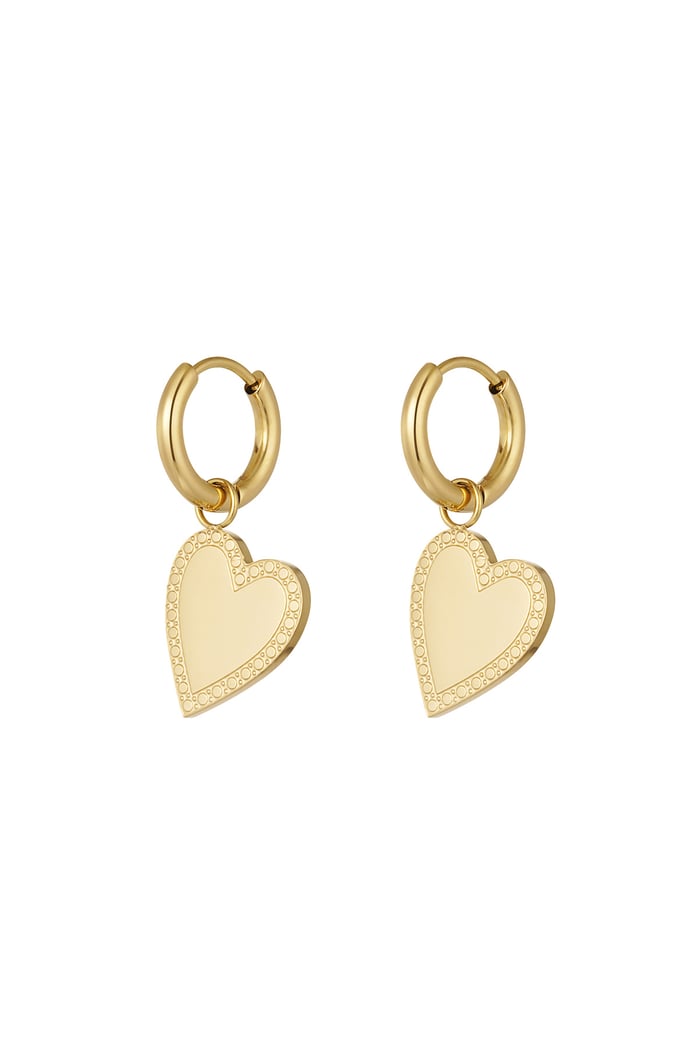 Earrings minimalist elegant heart - Gold color 