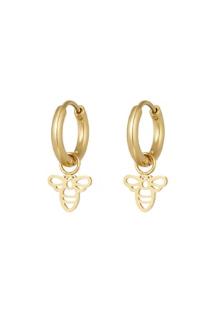 Minimalist bee earrings - Gold color h5 